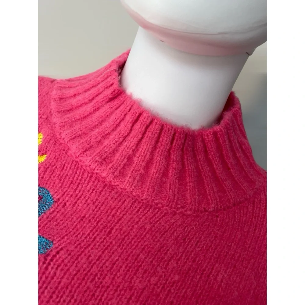 VINE TREE Embroidered floral mock neck sweater combo size S/M M/L - Picture 7 of 8